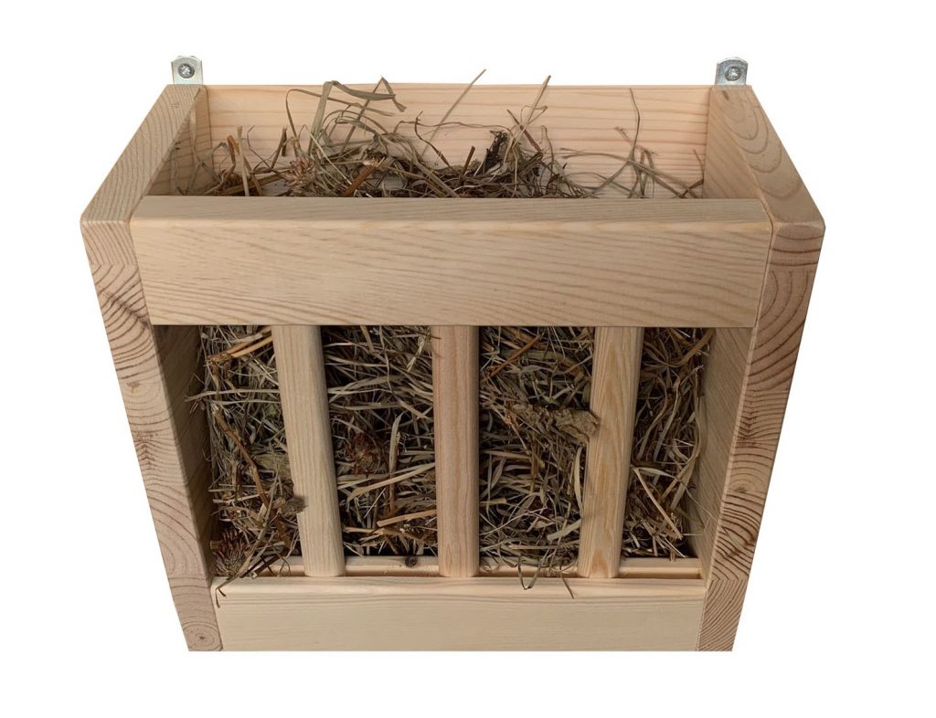 Solid Wood Wallmounted Hay Rack for Guinea Pigs and Rabbits